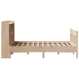 ZNTS Bed Frame without Mattress 135x190 cm Solid Wood Pine 3323275