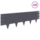 Lawn Edging 10 pcs 100 x 30 cm Steel Anthracite 8008629
