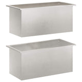 Garden Planter with LED 2 pcs Silver 40 x 80 x 40 cm 8008163