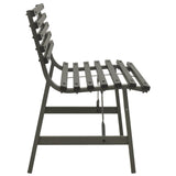 Garden Bench Black Powder-coated steel Large Durable 317135
