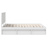 Bed Frame with Headboard White 150 x 200 cm Solid Pine Wood 3410992