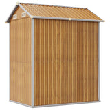 Garden Shed Light Brown 192x152.5x237 cm Galvanised Steel 364533