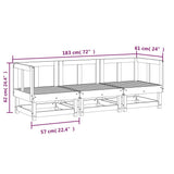 3 Piece Garden Lounge Set Solid Wood Pine 825415