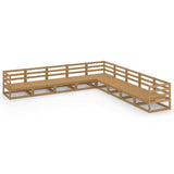 9 Piece Garden Lounge Set Honey Brown Solid Pinewood 3075847