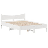 Bed Frame with Drawers White 120x200 cm Solid Wood Pine 3301909