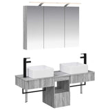 Bathroom Cabinet Set 4 pcs Grey Sonoma 100 x 14.5 x 70 cm 3406300