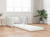 Folding Sofa Bed White 74 x 77 x 81 cm Faux Leather 42030493