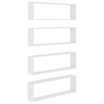 Wall Cube Shelf 4 pcs White 100x15x30 cm Engineered Wood 807080