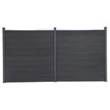 Fence Panel Set Grey 353x186 cm WPC 3211831