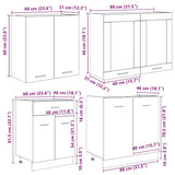 Kitchen Unit Lyon 4 pcs Grey sonoma Engineered Wood 3388346
