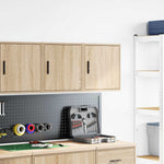 ZNTS Garage Wall Cabinets 2 pcs Sonoma Oak Engineered Wood 860630