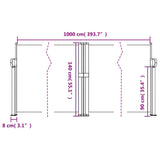 ZNTS Retractable Side Awning Dark Green 140x1000 cm 4004725