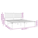 Metal Bed Frame without Mattress with Headboard White 160x200cm 350934