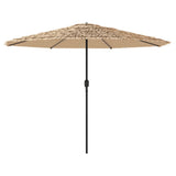 Garden Parasol with LEDs and Steel Pole Brown 388x388x248 cm 4005123
