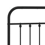 ZNTS Metal Bed Frame without Mattress with Footboard Black 120x190cm 352593