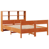 Bookcase Bed without Mattress Wax Brown 140x200cm Solid Wood Pine 3322989
