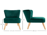 Modern Accent Chair, Fabric Living Room Chair with Rubber Wood Legs and Thick Padding, Green T3398P328136