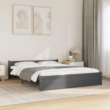 Bed Frame without Mattress Grey Solid Wood 135x190 cm Double Double 815021