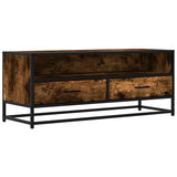 TV Cabinet Smoked Oak 100x34.5x40 cm Engineered Wood and Metal 848816