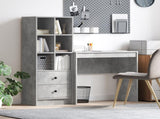 Desk with Drawer with Shelf with Storage 2 pcs Concrete Grey 3337316