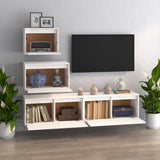 TV Cabinets 4 pcs White Solid Wood Pine 3100145