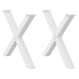 Dining Table Legs X-Shaped 2 pcs White 90x cm Steel 4012985