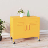 336263 Storage Cabinet Mustard Yellow 60x35x56 cm Steel