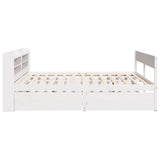 Bed Frame without Mattress White 135x190 cm Double Solid Wood Pine 3307138