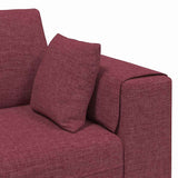 Fabric Sofa with Cushion 3 pcs Wine Red 208 cm Fabric 3335165