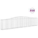 Arched Gabion Baskets 10 pcs 400x30x80/100 cm Galvanised Iron 3145821
