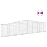 Arched Gabion Baskets 10 pcs 400x30x80/100 cm Galvanised Iron 3145821
