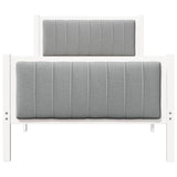 Bed frame White and light grey 90 x 190 cm Solid pine wood 878508
