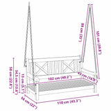 Garden Swing Bench Natural 110 x 56 x 58.5 cm Solid Acacia Wood 4105528