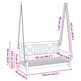 Garden Swing Bench Brown 119 x 35 x 47cm Solid Acacia wood 4105528