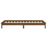 LED Bed Frame without Mattress Honey Brown 90x190 cm Single Solid Wood 820639