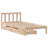 Bed Frame without Mattress 75x190 cm Small Single Solid Wood Pine 3301459