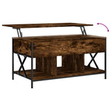 Coffee Table Smoked Oak 100x55x50 cm Engineered Wood and Metal 845338