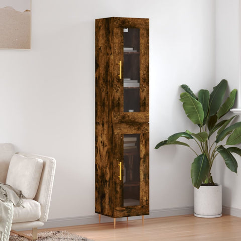Highboard Smoked Oak 34.5x34x180 cm Engineered Wood 3199422