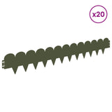 Lawn Edging 20 pcs 103 x 15 cm Steel Olive Green 8008657