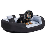 Reversible & Washable Dog Cushion Grey and Black 110x80x23 cm 171209