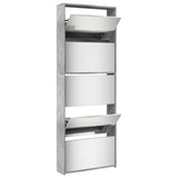 Shoe Cabinet with Mirror 5-Layer Concrete Grey 63x17x169.5 cm 3228281