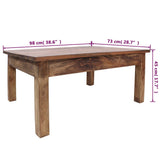 ZNTS Coffee Table Solid Reclaimed Wood 98x73x45 cm 244493