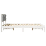 Bed Frame Light Grey 140 x 190 cm Solid Pine Wood 878198