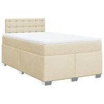 Box Spring Bed with Mattress Cream 120x190 cm Fabric 3285846