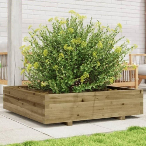 ZNTS Garden Planter 100x100x26.5 cm Impregnated Wood Pine 847322