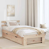 Bed Frame with Headboard Natural 90 x 190 cm Solid Pine Wood 872548