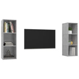 Wall-mounted TV Cabinets 2 pcs Concrete Grey Engineered Wood 3079857