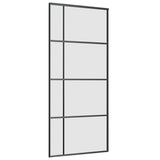 Sliding Door with Hardware Set Black 90x205 cm ESG Glass 3375811