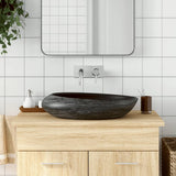 Countertop Basin Grey and Black Oval 59x40x14 cm Ceramic 155091