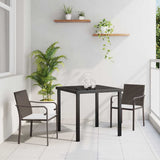 Garden Dining Set 3 pcs Brown and Black PE Rattan 3379044
